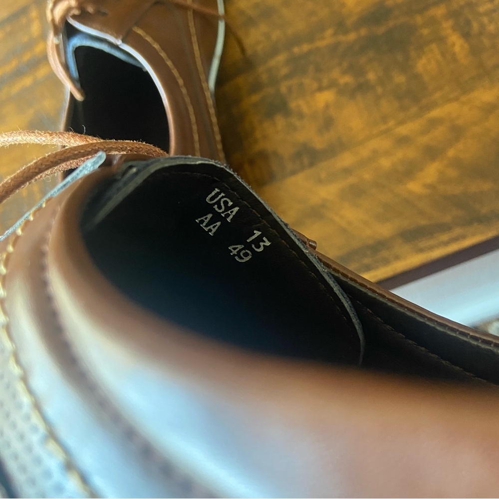 GATSBY Oxford Orthopedic Leather‎ Dress Shoes Black Brown Men’s US Size 13 - Picture 8 of 8